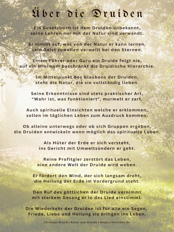 Über die Druiden - Ein Gedicht aus der Reihe Druidenwort