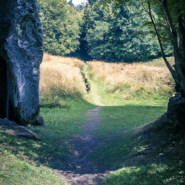 Den Pfaden der Weisheit folgen - alter Pfad im Wald