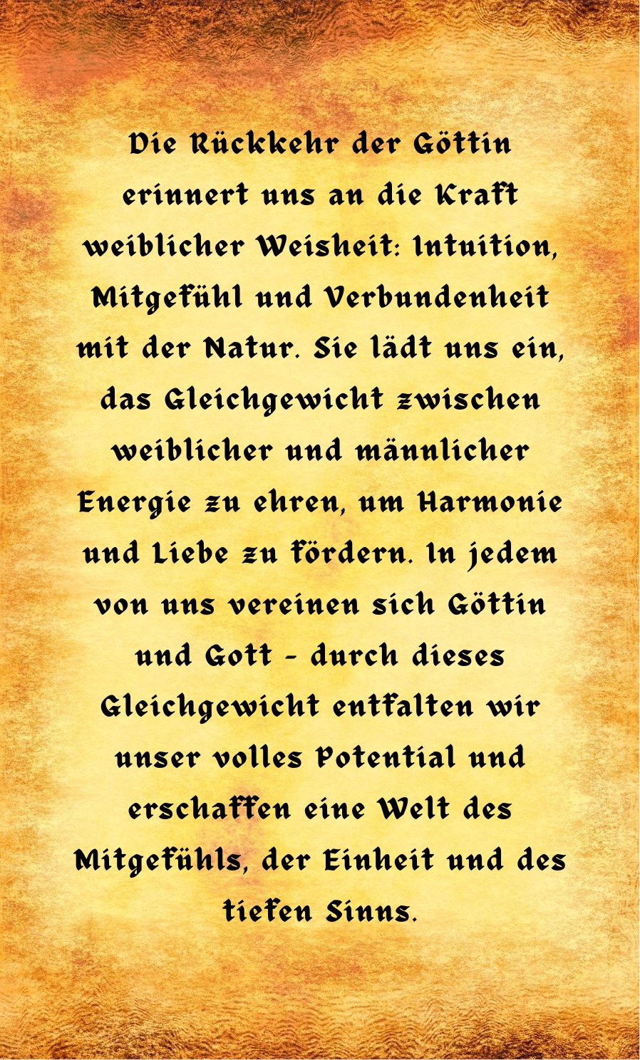 Die Rückkehr der Göttin_hinten - DRUVIDES Weisheitskarten