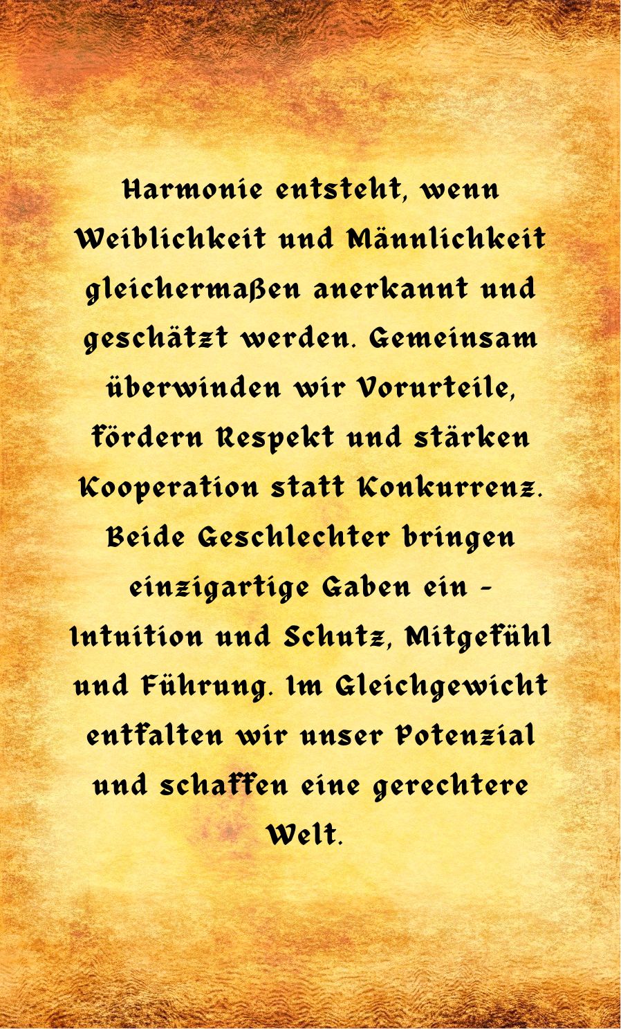 Harmonie zwischen Weiblichkeit und Männlichkeit_hinten - DRUVIDES Weisheitskarten